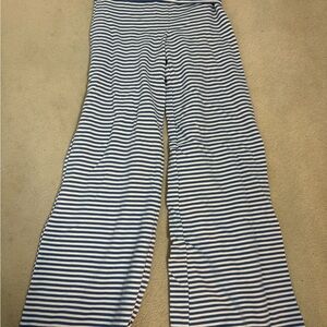 Edikted Blue and White Striped Wide Leg Pants